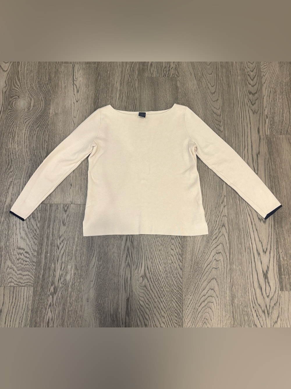 GAP Soft Ivory Boatneck Long Sleeve Top Size S